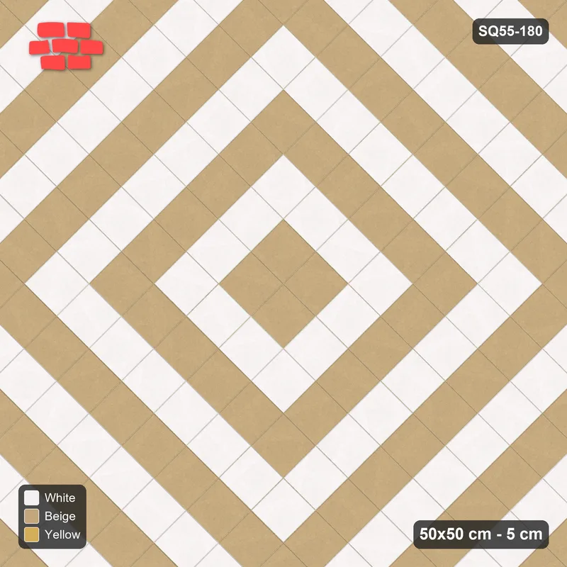 Interlock (Pasco) 50x50 cm · SQ55-180 · 45 Degree Stack - Concentric Squares - Kerb Frame · Top view Interlock (Pasco) 50x50 cm · SQ55-180 · 45 Degree Stack - Concentric Squares - Kerb Frame · Top view