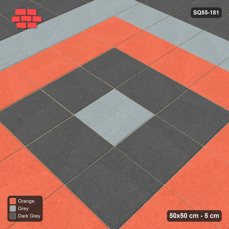 Interlock (Pasco) 50x50 cm · SQ55-181 · Stack Bond - Centre Medallion · Side view Interlock (Pasco) 50x50 cm · SQ55-181 · Stack Bond - Centre Medallion · Side view