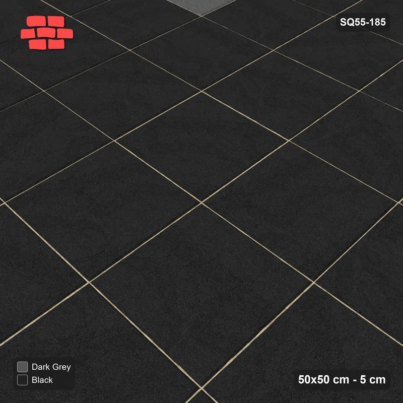 Interlock (Pasco) 50x50 cm · SQ55-185 · Stack Bond - Cross Inlay · Side view Interlock (Pasco) 50x50 cm · SQ55-185 · Stack Bond - Cross Inlay · Side view