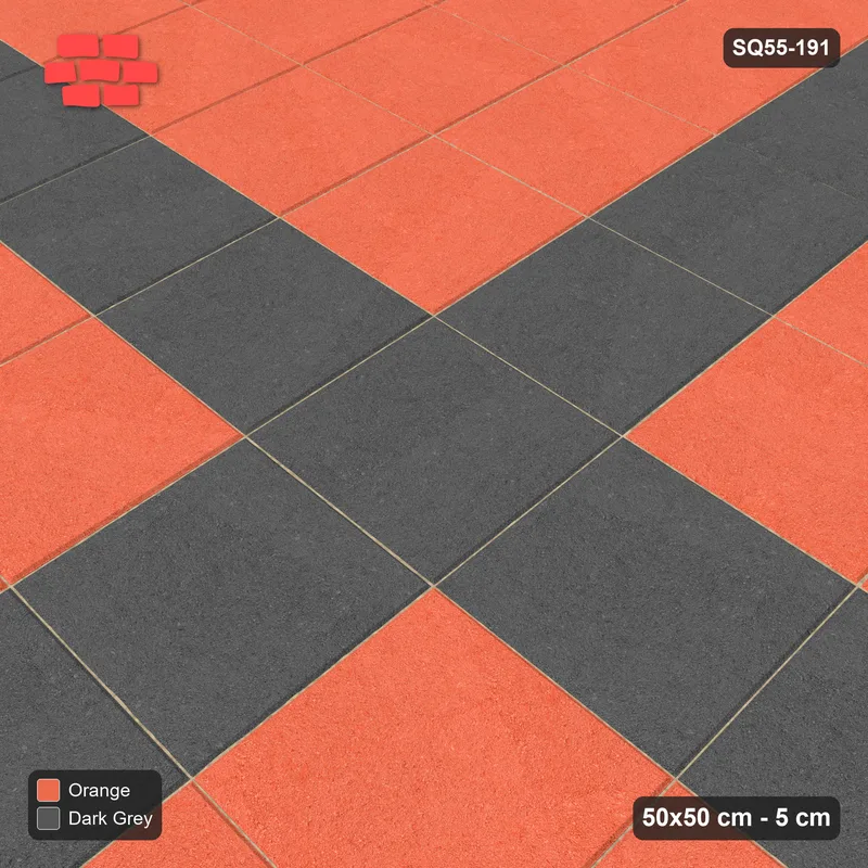 Interlock (Pasco) 50x50 cm · SQ55-191 · Stack Bond - Cross Inlay · Side view Interlock (Pasco) 50x50 cm · SQ55-191 · Stack Bond - Cross Inlay · Side view