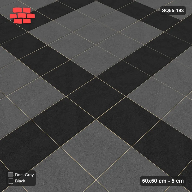 Interlock (Pasco) 50x50 cm · SQ55-193 · Stack Bond - Plaid Lines - Kerb Frame · Side view Interlock (Pasco) 50x50 cm · SQ55-193 · Stack Bond - Plaid Lines - Kerb Frame · Side view