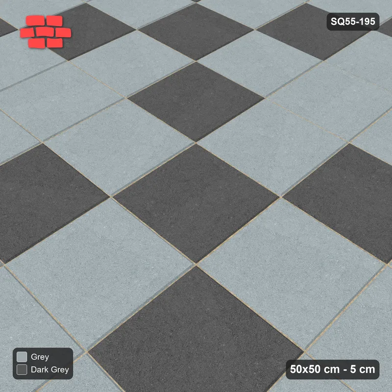 Interlock (Pasco) 50x50 cm · SQ55-195 · Stack Bond - Argyle Diamond Lattice · Side view Interlock (Pasco) 50x50 cm · SQ55-195 · Stack Bond - Argyle Diamond Lattice · Side view