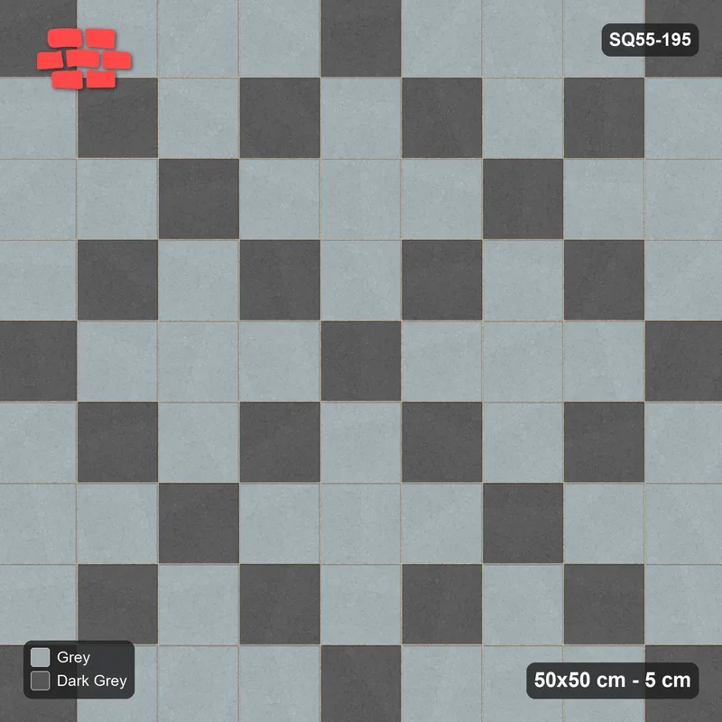 Interlock (Pasco) 50x50 cm · SQ55-195 · Stack Bond - Argyle Diamond Lattice · Top view Interlock (Pasco) 50x50 cm · SQ55-195 · Stack Bond - Argyle Diamond Lattice · Top view
