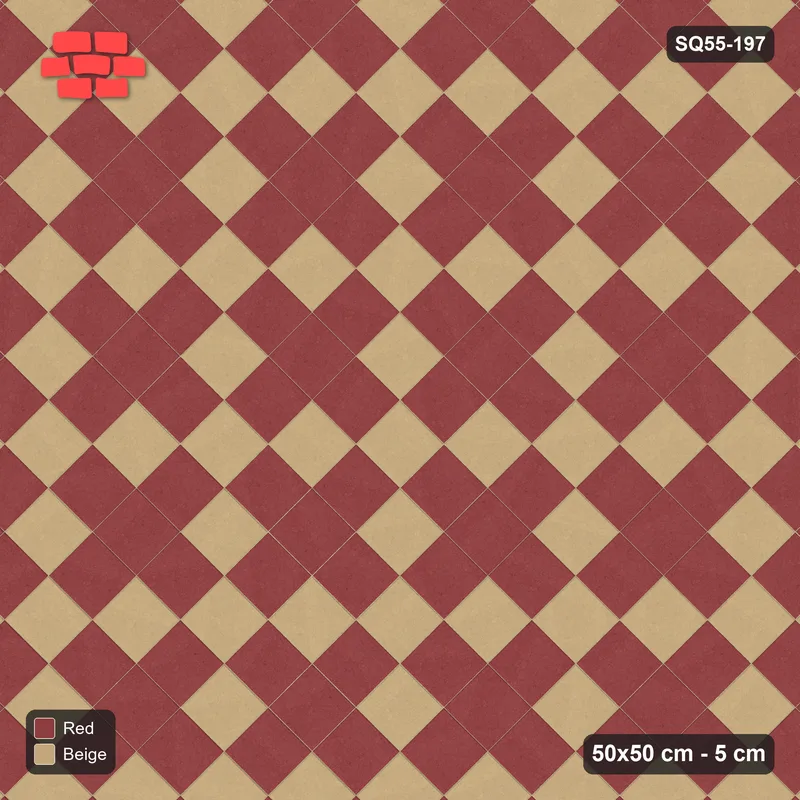 Interlock (Pasco) 50x50 cm · SQ55-197 · 45 Degree Stack - Argyle Diamond Lattice · Top view Interlock (Pasco) 50x50 cm · SQ55-197 · 45 Degree Stack - Argyle Diamond Lattice · Top view