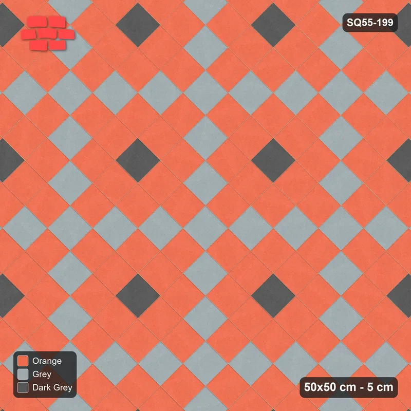 Interlock (Pasco) 50x50 cm · SQ55-199 · 45 Degree Stack - Argyle Diamond Lattice · Top view Interlock (Pasco) 50x50 cm · SQ55-199 · 45 Degree Stack - Argyle Diamond Lattice · Top view