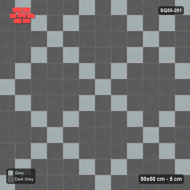 Interlock (Pasco) 50x50 cm · SQ55-201 · Stack Bond - Argyle Diamond Lattice · Top view Interlock (Pasco) 50x50 cm · SQ55-201 · Stack Bond - Argyle Diamond Lattice · Top view