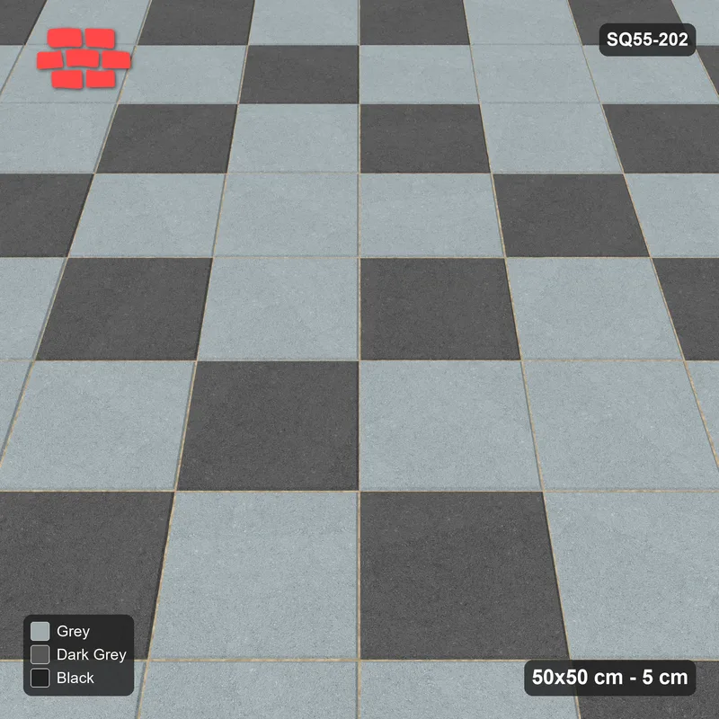 Interlock (Pasco) 50x50 cm · SQ55-202 · 45 Degree Stack - Argyle Diamond Lattice - Kerb Frame · Side view Interlock (Pasco) 50x50 cm · SQ55-202 · 45 Degree Stack - Argyle Diamond Lattice - Kerb Frame · Side view
