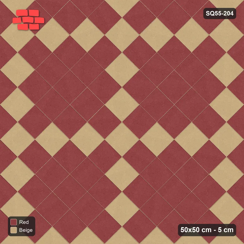 Interlock (Pasco) 50x50 cm · SQ55-204 · 45 Degree Stack - Argyle Diamond Lattice · Top view Interlock (Pasco) 50x50 cm · SQ55-204 · 45 Degree Stack - Argyle Diamond Lattice · Top view
