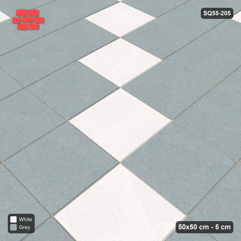 Interlock (Pasco) 50x50 cm · SQ55-205 · Stack Bond - Diagonal Stripes · Side view Interlock (Pasco) 50x50 cm · SQ55-205 · Stack Bond - Diagonal Stripes · Side view