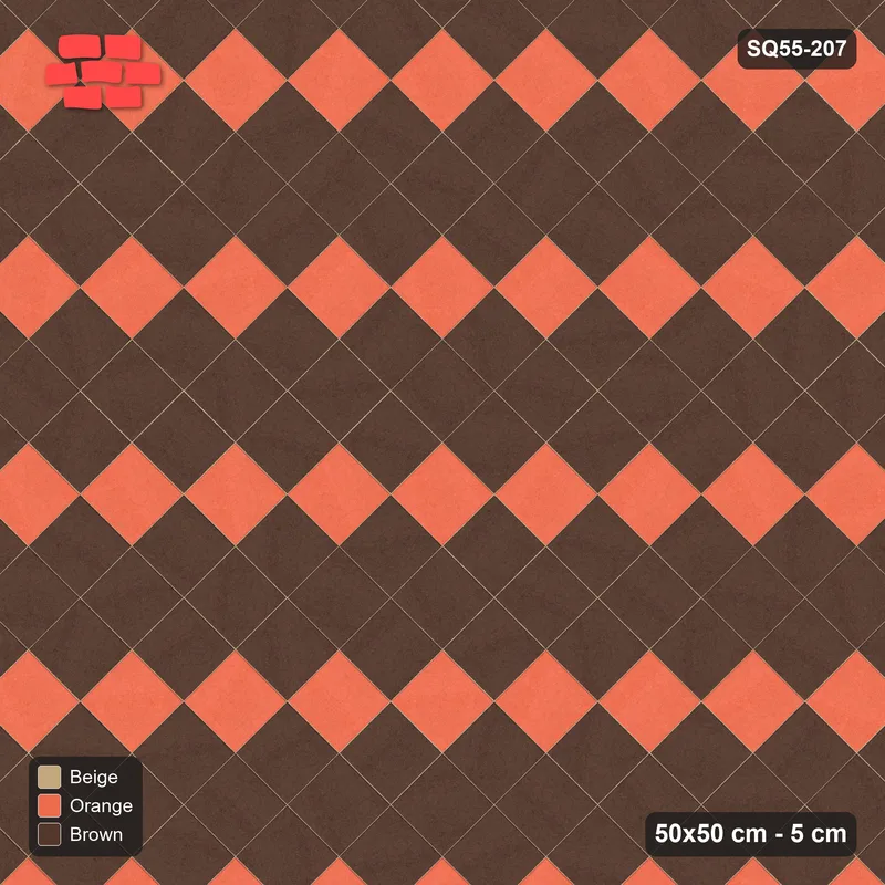 Interlock (Pasco) 50x50 cm · SQ55-207 · 45 Degree Stack - Diagonal Stripes - Kerb Frame · Top view Interlock (Pasco) 50x50 cm · SQ55-207 · 45 Degree Stack - Diagonal Stripes - Kerb Frame · Top view