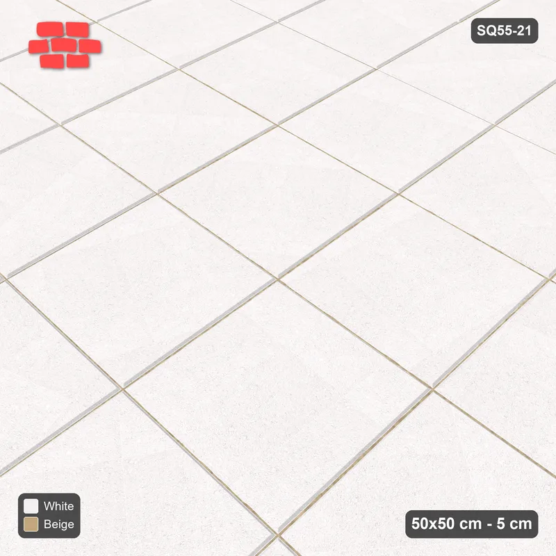 Interlock (Pasco) 50x50 cm · SQ55-21 · Stack Bond - Corner blocks · Side view Interlock (Pasco) 50x50 cm · SQ55-21 · Stack Bond - Corner blocks · Side view