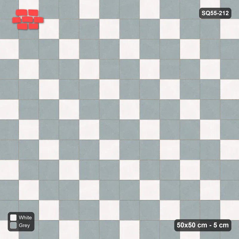 Interlock (Pasco) 50x50 cm · SQ55-212 · Stack Bond - Diagonal Stripes · Top view Interlock (Pasco) 50x50 cm · SQ55-212 · Stack Bond - Diagonal Stripes · Top view