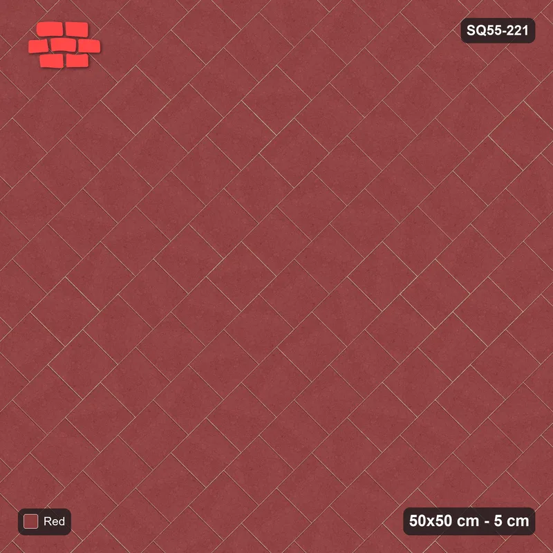Interlock (Pasco) 50x50 cm · SQ55-221 · 45 Degree Running Bond - Single Colour - Kerb Frame · Top view Interlock (Pasco) 50x50 cm · SQ55-221 · 45 Degree Running Bond - Single Colour - Kerb Frame · Top view