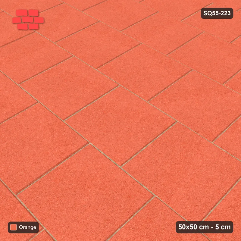 Interlock (Pasco) 50x50 cm · SQ55-223 · Running Bond 1/2 - Single Colour - Kerb Frame · Side view Interlock (Pasco) 50x50 cm · SQ55-223 · Running Bond 1/2 - Single Colour - Kerb Frame · Side view