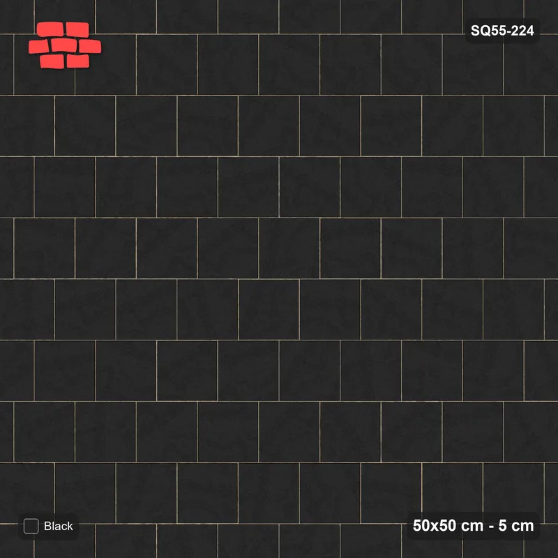 Interlock (Pasco) 50x50 cm · SQ55-224 · Running Bond 1/3 - Single Colour - Kerb Frame · Top view Interlock (Pasco) 50x50 cm · SQ55-224 · Running Bond 1/3 - Single Colour - Kerb Frame · Top view