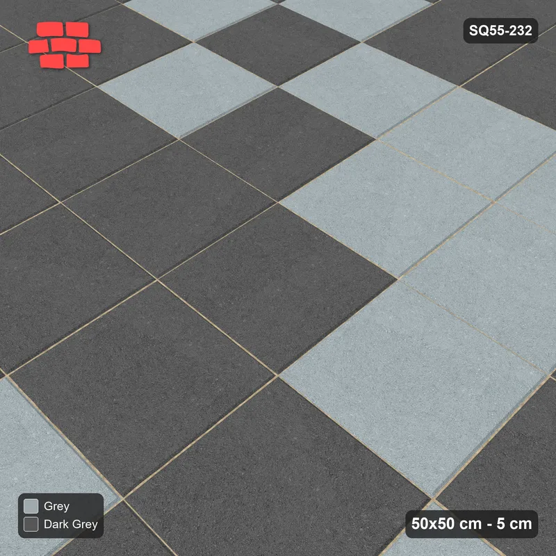 Interlock (Pasco) 50x50 cm · SQ55-232 · Stack Bond - Soft Tonal Blend · Side view Interlock (Pasco) 50x50 cm · SQ55-232 · Stack Bond - Soft Tonal Blend · Side view