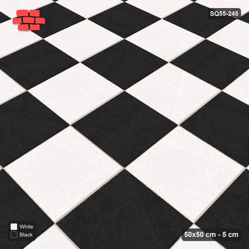 Interlock (Pasco) 50x50 cm · SQ55-245 · Stack Bond - Chess Board · Side view Interlock (Pasco) 50x50 cm · SQ55-245 · Stack Bond - Chess Board · Side view