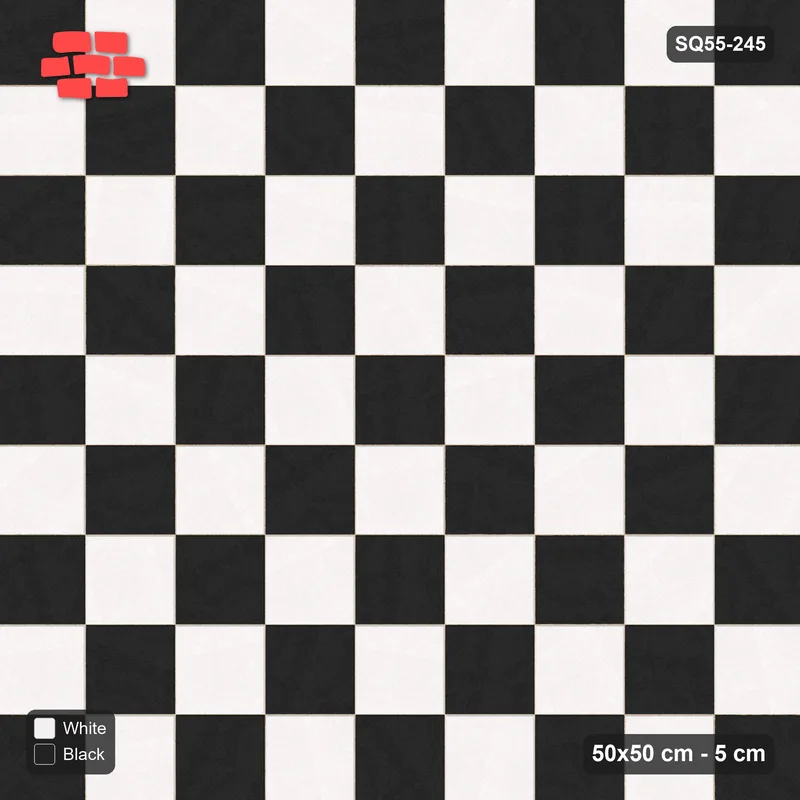 Interlock (Pasco) 50x50 cm · SQ55-245 · Stack Bond - Chess Board · Top view Interlock (Pasco) 50x50 cm · SQ55-245 · Stack Bond - Chess Board · Top view