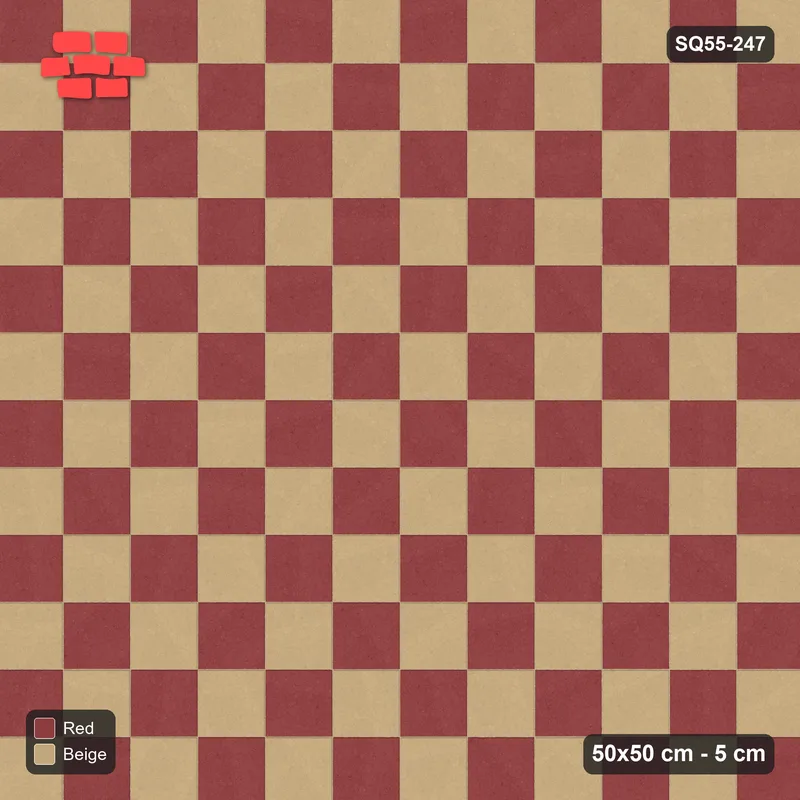 Interlock (Pasco) 50x50 cm · SQ55-247 · Stack Bond - Chess Board · Top view Interlock (Pasco) 50x50 cm · SQ55-247 · Stack Bond - Chess Board · Top view