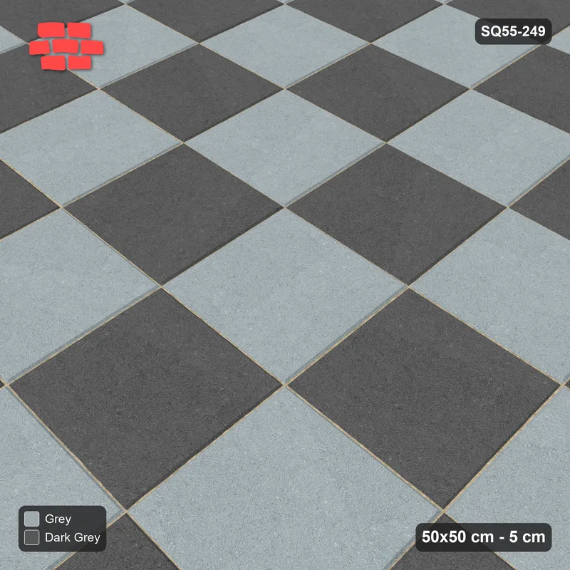 Interlock (Pasco) 50x50 cm · SQ55-249 · Stack Bond - Chess Board · Side view Interlock (Pasco) 50x50 cm · SQ55-249 · Stack Bond - Chess Board · Side view