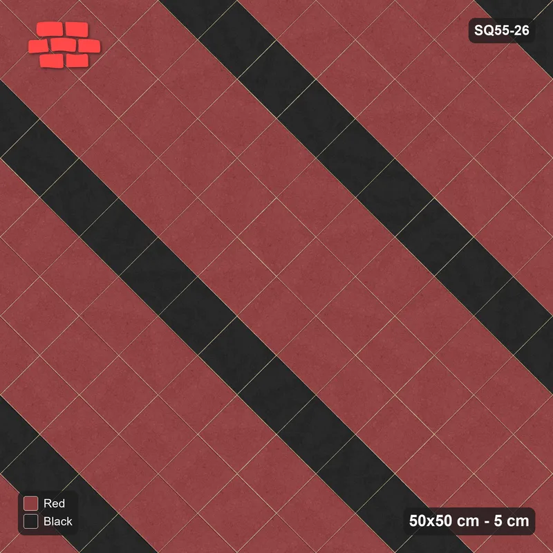 Interlock (Pasco) 50x50 cm · SQ55-26 · 45 Degree Stack - Diagonal stripes · Top view Interlock (Pasco) 50x50 cm · SQ55-26 · 45 Degree Stack - Diagonal stripes · Top view
