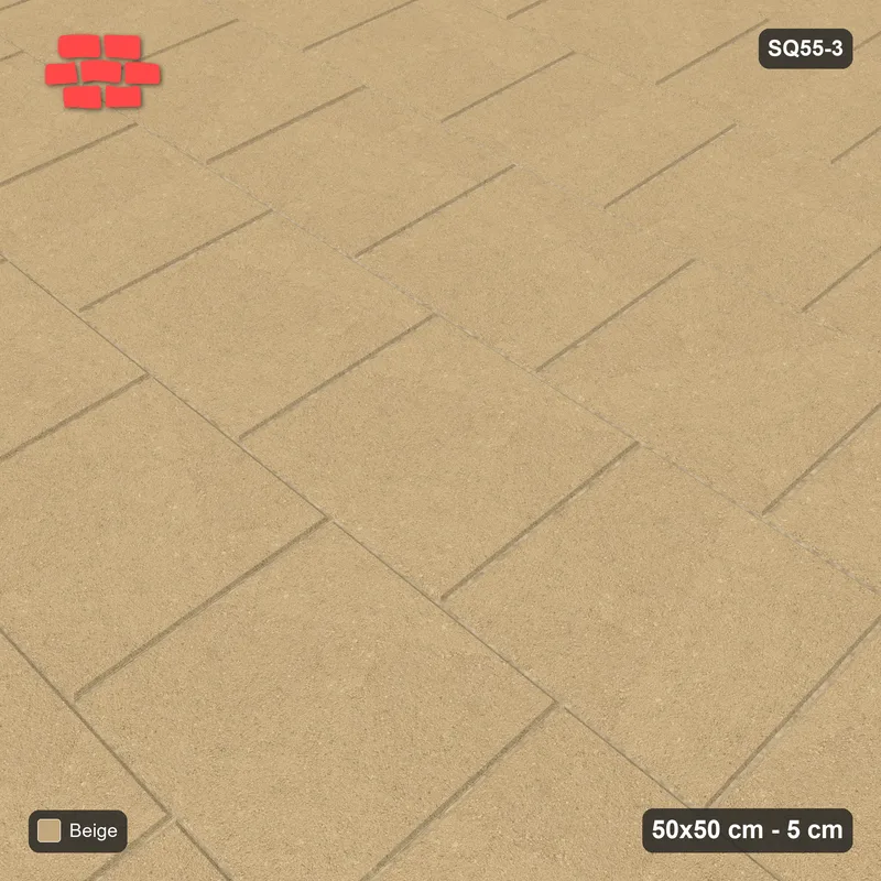 Interlock (Pasco) 50x50 cm · SQ55-3 · Running Bond 1/2 - Single colour - Kerb Frame · Side view Interlock (Pasco) 50x50 cm · SQ55-3 · Running Bond 1/2 - Single colour - Kerb Frame · Side view