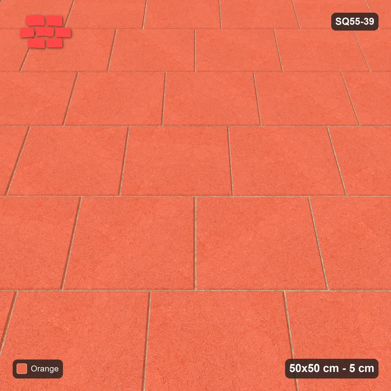 Interlock (Pasco) 50x50 cm · SQ55-39 · 45 Degree Running Bond 1/3 - Single colour - Kerb Frame · Side view Interlock (Pasco) 50x50 cm · SQ55-39 · 45 Degree Running Bond 1/3 - Single colour - Kerb Frame · Side view