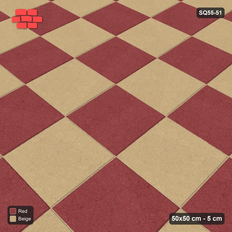 Interlock (Pasco) 50x50 cm · SQ55-51 · Stack Bond - Chess Board · Side view Interlock (Pasco) 50x50 cm · SQ55-51 · Stack Bond - Chess Board · Side view