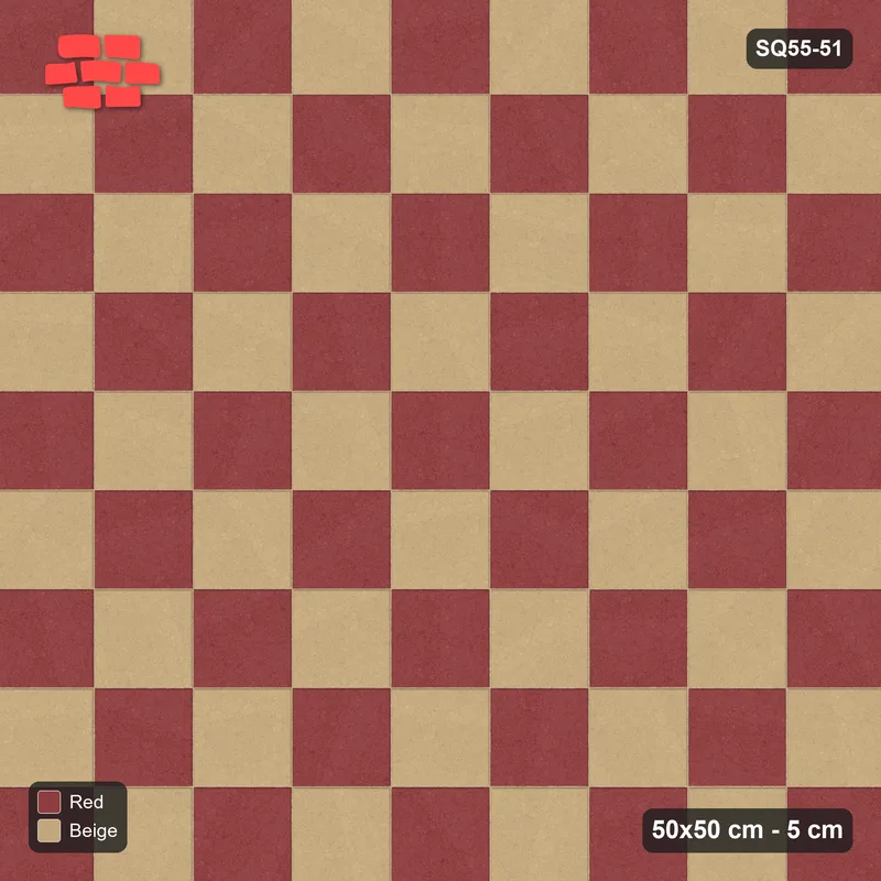 Interlock (Pasco) 50x50 cm · SQ55-51 · Stack Bond - Chess Board · Top view Interlock (Pasco) 50x50 cm · SQ55-51 · Stack Bond - Chess Board · Top view