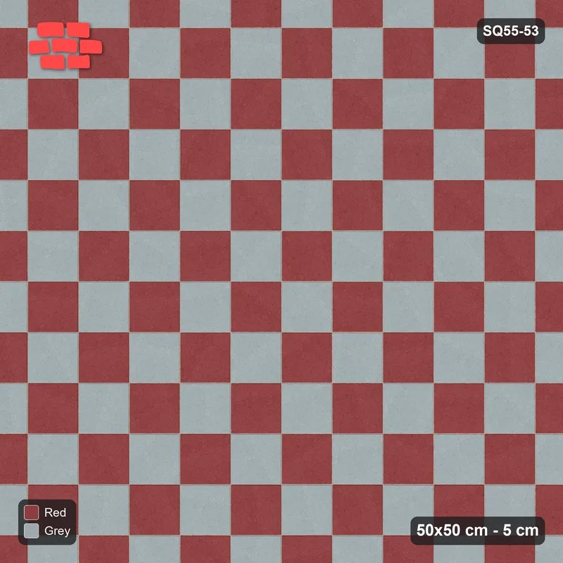 Interlock (Pasco) 50x50 cm · SQ55-53 · Stack Bond - Chess Board - Kerb Frame · Top view Interlock (Pasco) 50x50 cm · SQ55-53 · Stack Bond - Chess Board - Kerb Frame · Top view