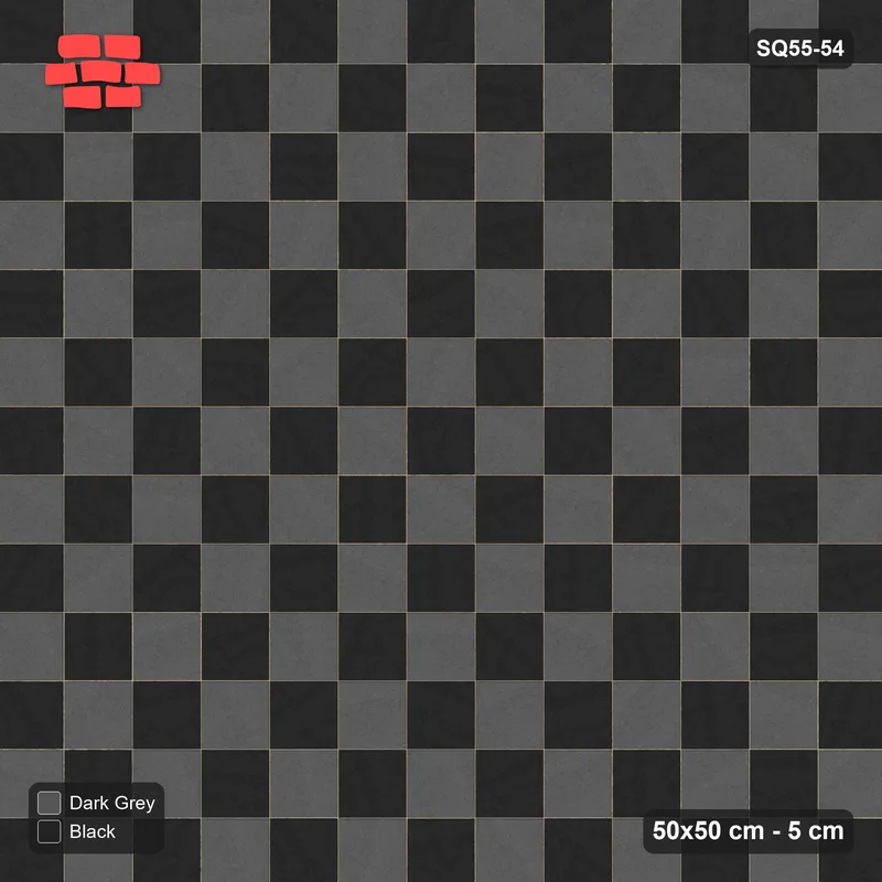 Interlock (Pasco) 50x50 cm · SQ55-54 · Stack Bond - Chess Board · Top view Interlock (Pasco) 50x50 cm · SQ55-54 · Stack Bond - Chess Board · Top view