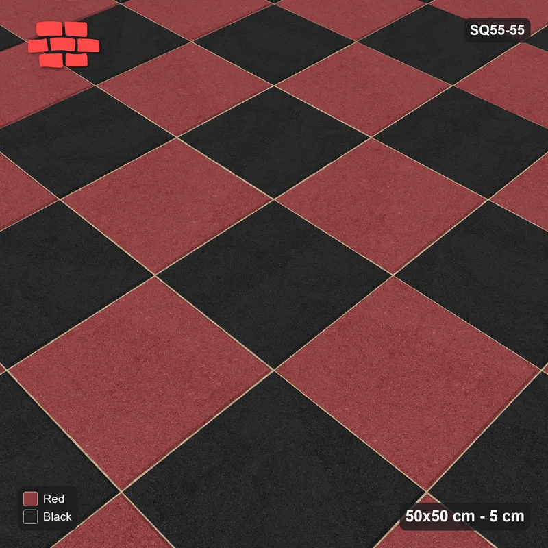 Interlock (Pasco) 50x50 cm · SQ55-55 · Stack Bond - Chess Board · Side view Interlock (Pasco) 50x50 cm · SQ55-55 · Stack Bond - Chess Board · Side view