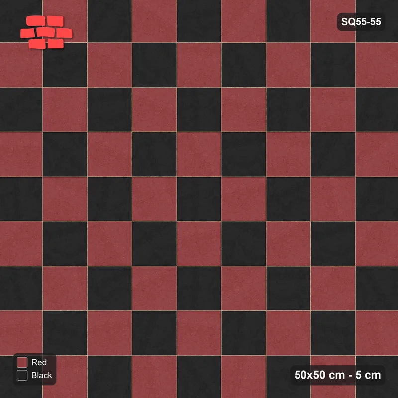 Interlock (Pasco) 50x50 cm · SQ55-55 · Stack Bond - Chess Board · Top view Interlock (Pasco) 50x50 cm · SQ55-55 · Stack Bond - Chess Board · Top view