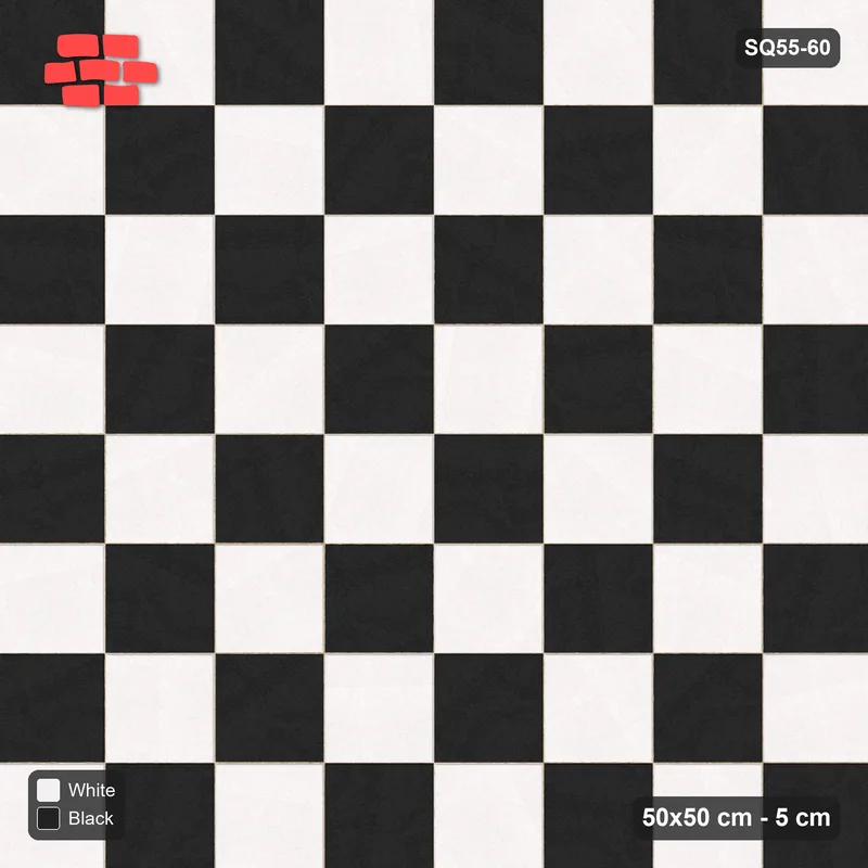 Interlock (Pasco) 50x50 cm · SQ55-60 · Stack Bond - Chess Board · Top view Interlock (Pasco) 50x50 cm · SQ55-60 · Stack Bond - Chess Board · Top view