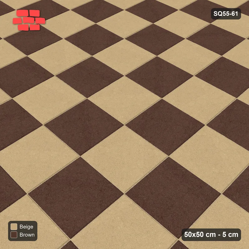 Interlock (Pasco) 50x50 cm · SQ55-61 · Stack Bond - Chess Board · Side view Interlock (Pasco) 50x50 cm · SQ55-61 · Stack Bond - Chess Board · Side view