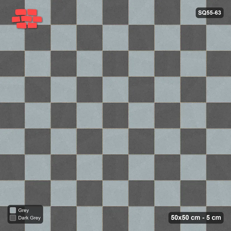 Interlock (Pasco) 50x50 cm · SQ55-63 · Stack Bond - Chess Board · Top view Interlock (Pasco) 50x50 cm · SQ55-63 · Stack Bond - Chess Board · Top view
