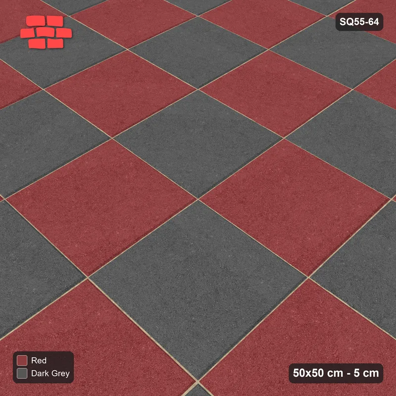 Interlock (Pasco) 50x50 cm · SQ55-64 · Stack Bond - Chess Board · Side view Interlock (Pasco) 50x50 cm · SQ55-64 · Stack Bond - Chess Board · Side view