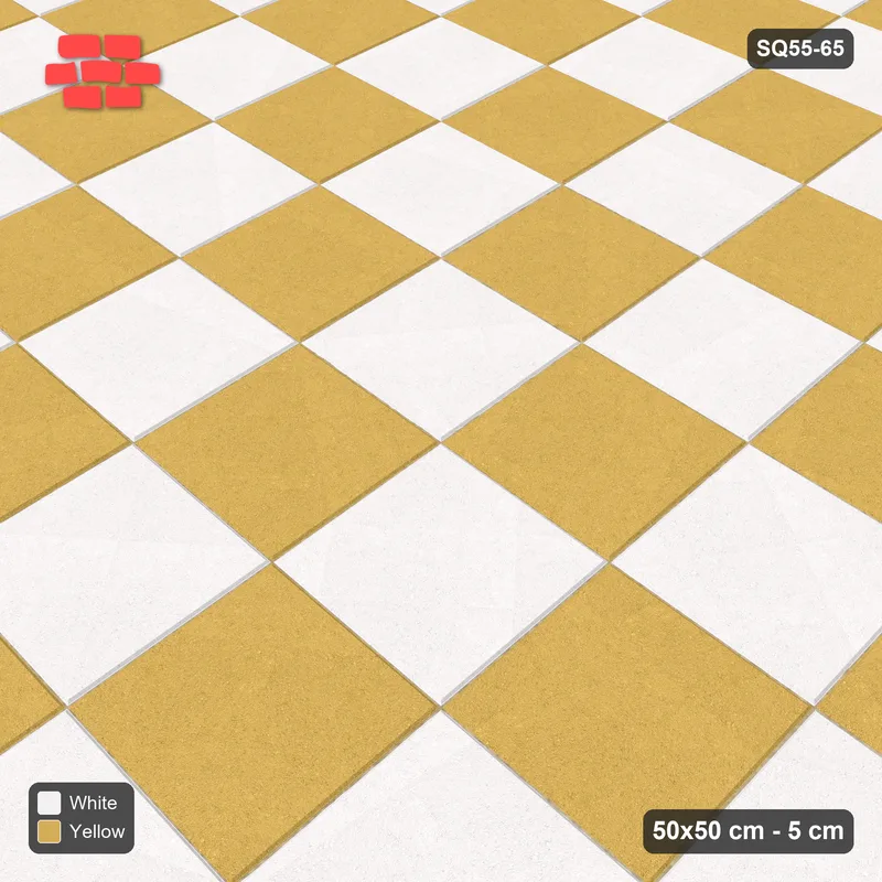 Interlock (Pasco) 50x50 cm · SQ55-65 · Stack Bond - Chess Board - Kerb Frame · Side view Interlock (Pasco) 50x50 cm · SQ55-65 · Stack Bond - Chess Board - Kerb Frame · Side view