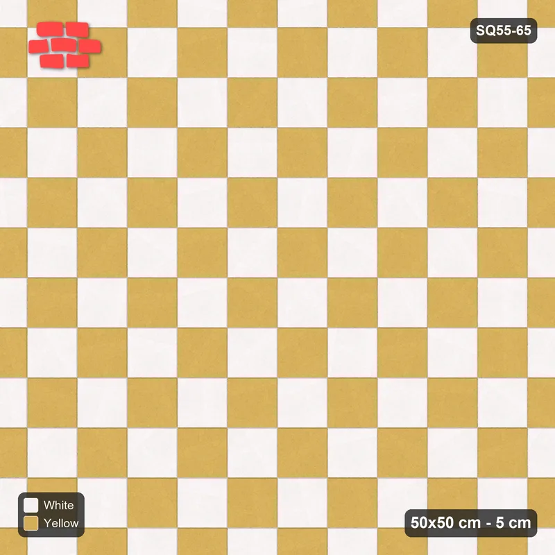 Interlock (Pasco) 50x50 cm · SQ55-65 · Stack Bond - Chess Board - Kerb Frame · Top view Interlock (Pasco) 50x50 cm · SQ55-65 · Stack Bond - Chess Board - Kerb Frame · Top view