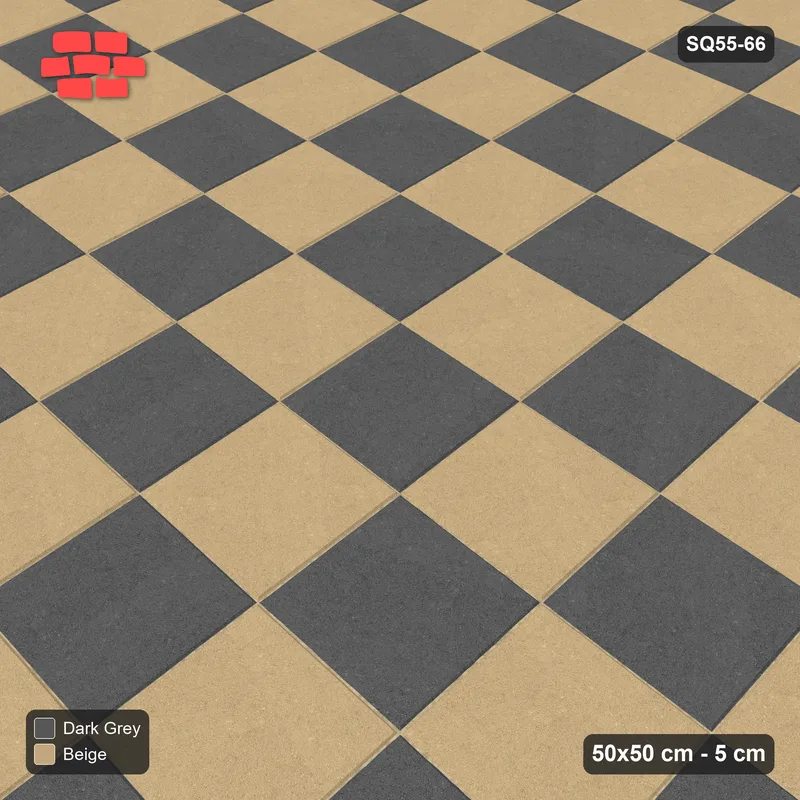 Interlock (Pasco) 50x50 cm · SQ55-66 · Stack Bond - Chess Board · Side view Interlock (Pasco) 50x50 cm · SQ55-66 · Stack Bond - Chess Board · Side view