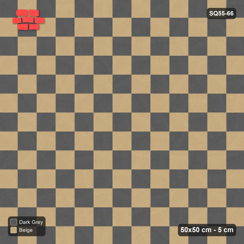 Interlock (Pasco) 50x50 cm · SQ55-66 · Stack Bond - Chess Board · Top view Interlock (Pasco) 50x50 cm · SQ55-66 · Stack Bond - Chess Board · Top view
