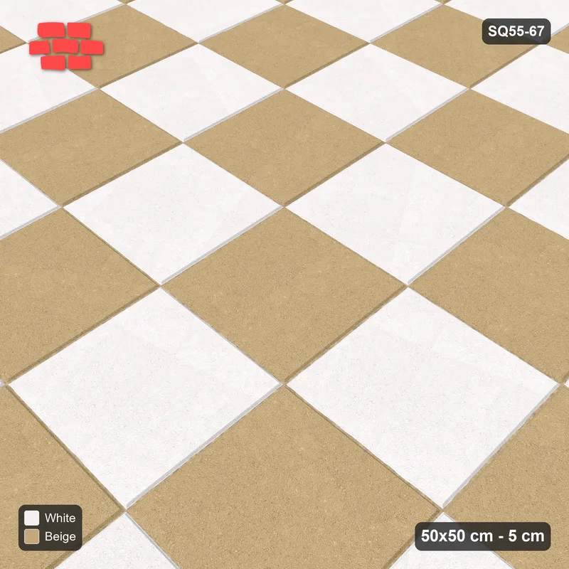 Interlock (Pasco) 50x50 cm · SQ55-67 · Stack Bond - Chess Board · Side view Interlock (Pasco) 50x50 cm · SQ55-67 · Stack Bond - Chess Board · Side view