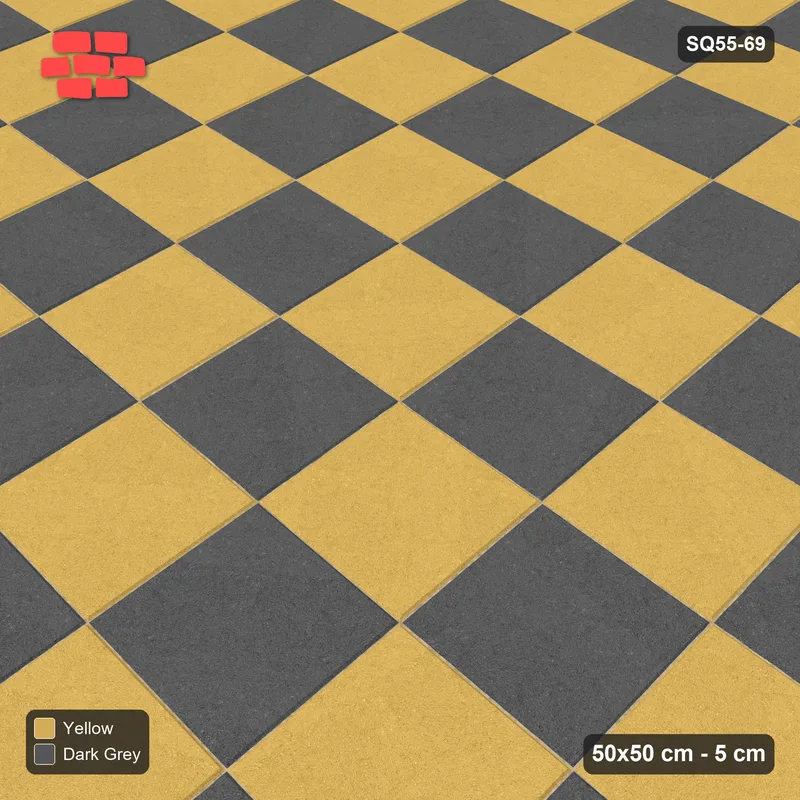 Interlock (Pasco) 50x50 cm · SQ55-69 · Stack Bond - Chess Board · Side view Interlock (Pasco) 50x50 cm · SQ55-69 · Stack Bond - Chess Board · Side view
