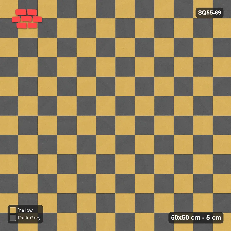 Interlock (Pasco) 50x50 cm · SQ55-69 · Stack Bond - Chess Board · Top view Interlock (Pasco) 50x50 cm · SQ55-69 · Stack Bond - Chess Board · Top view