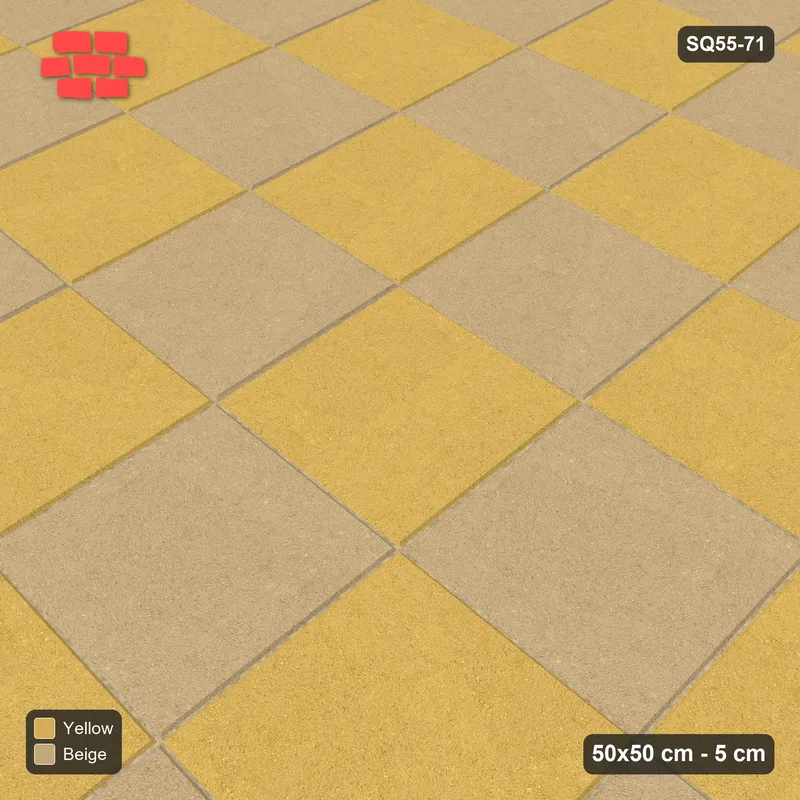 Interlock (Pasco) 50x50 cm · SQ55-71 · Stack Bond - Chess Board - Kerb Frame · Side view Interlock (Pasco) 50x50 cm · SQ55-71 · Stack Bond - Chess Board - Kerb Frame · Side view
