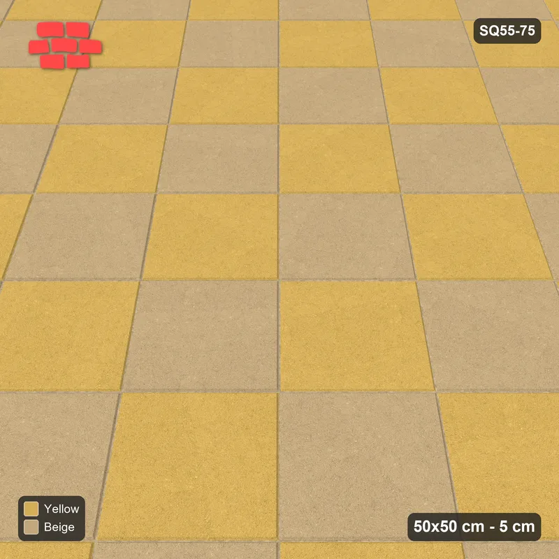 Interlock (Pasco) 50x50 cm · SQ55-75 · 45 Degree Stack - Chess Board - Kerb Frame · Side view Interlock (Pasco) 50x50 cm · SQ55-75 · 45 Degree Stack - Chess Board - Kerb Frame · Side view