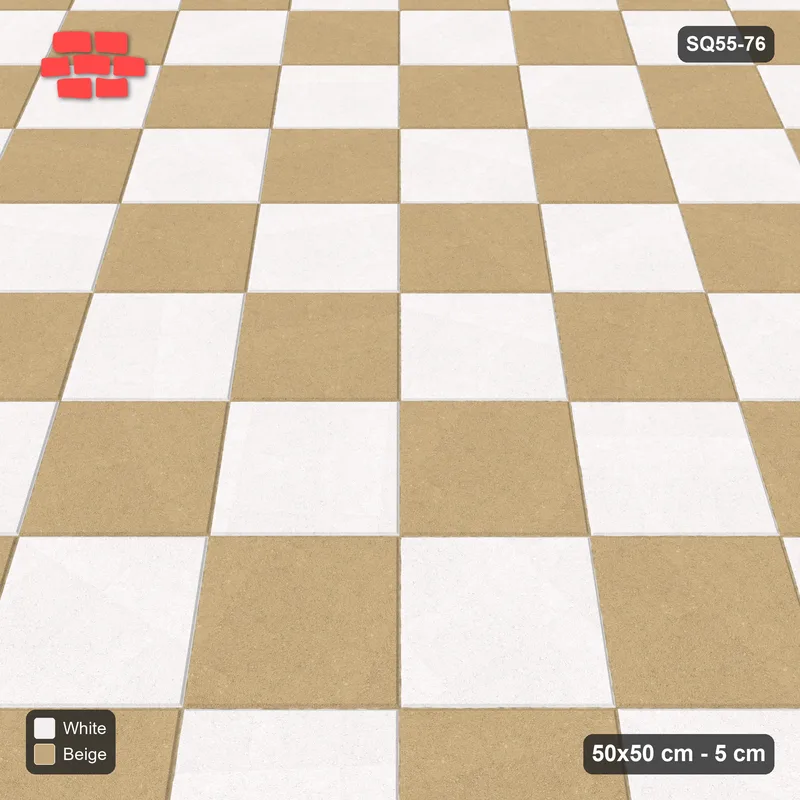 Interlock (Pasco) 50x50 cm · SQ55-76 · 45 Degree Stack - Chess Board · Side view Interlock (Pasco) 50x50 cm · SQ55-76 · 45 Degree Stack - Chess Board · Side view