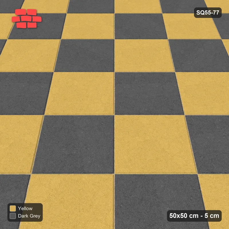 Interlock (Pasco) 50x50 cm · SQ55-77 · 45 Degree Stack - Chess Board · Side view Interlock (Pasco) 50x50 cm · SQ55-77 · 45 Degree Stack - Chess Board · Side view