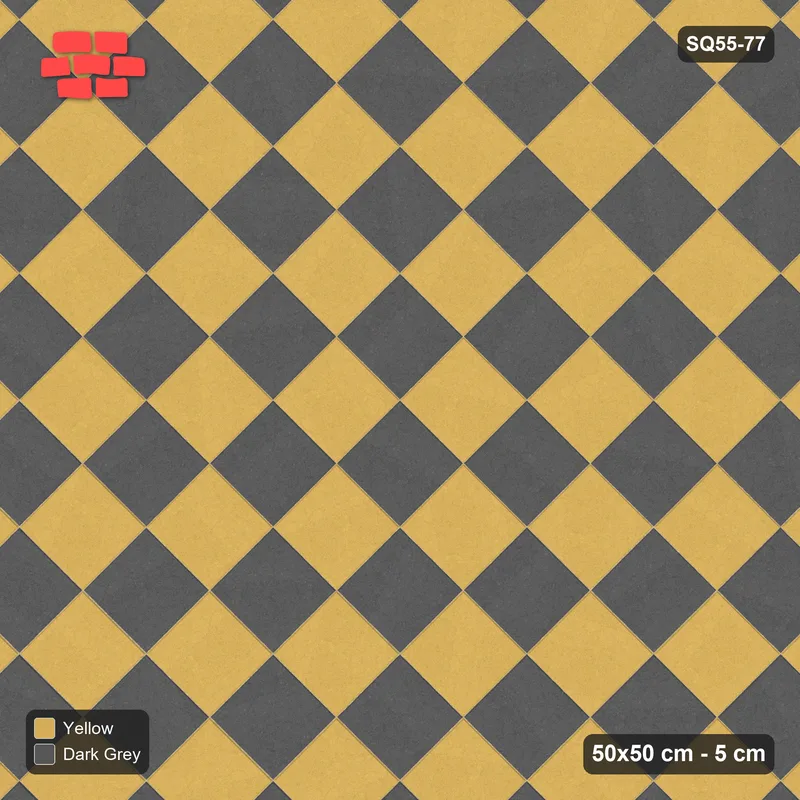 Interlock (Pasco) 50x50 cm · SQ55-77 · 45 Degree Stack - Chess Board · Top view Interlock (Pasco) 50x50 cm · SQ55-77 · 45 Degree Stack - Chess Board · Top view