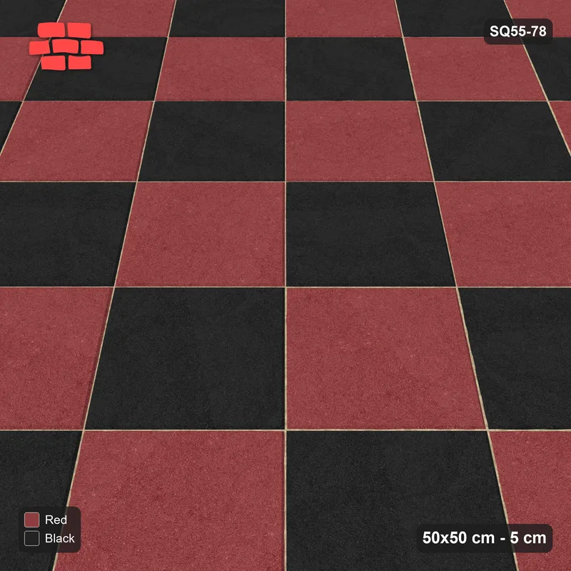 Interlock (Pasco) 50x50 cm · SQ55-78 · 45 Degree Stack - Chess Board - Kerb Frame · Side view Interlock (Pasco) 50x50 cm · SQ55-78 · 45 Degree Stack - Chess Board - Kerb Frame · Side view